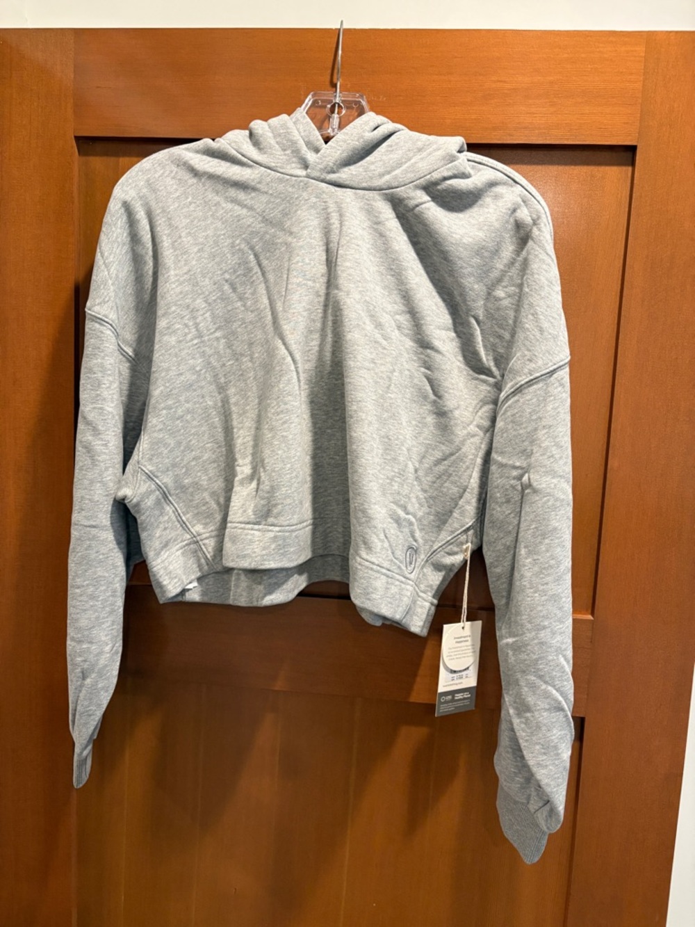 NWT Vuori Cropped Hoodie - Heather Gray